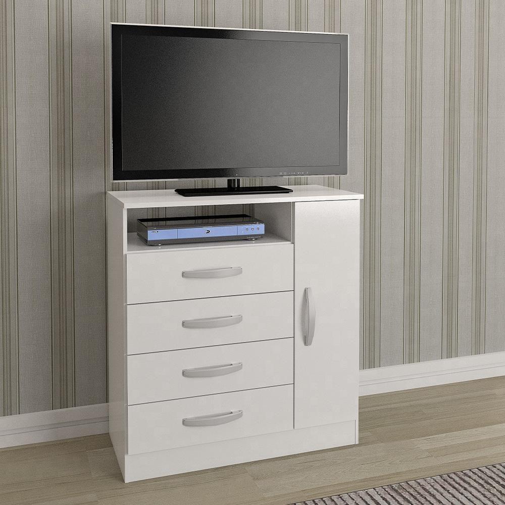 Comoda Delta Quarto Com 4 Gavetas E 1 Porta Branco Branco - 3