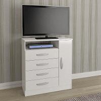 Comoda Delta Quarto Com 4 Gavetas E 1 Porta Branco Branco - 3