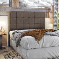 Cabeceira Julia 1,40 Casal Veludo Shop Das Cabeceiras Chocolate