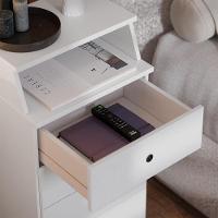 Mesa De Cabeceira Quarto Luxo New Ii Com 4 Gavetas Branco Branco - 3