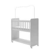 Mini Berço Compacto Portátil Para Bebê Com Rodízio Colchão E Prateleira Branco - 1
