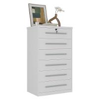 Cômoda Grande 6 Gavetas Com Fechadura 1327 Ilan Branca - 1