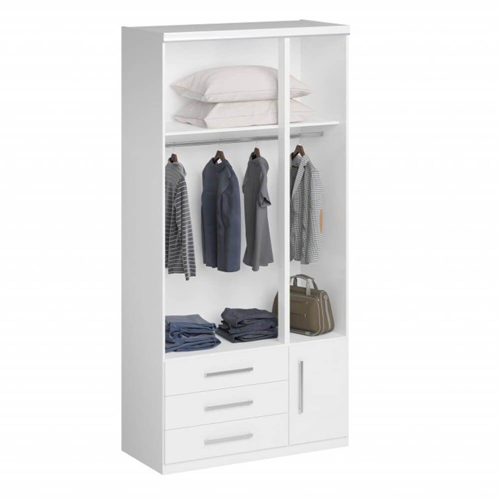 Guarda-roupa 3 Portas Com Sapateira 1307 Ilan Branco - 2