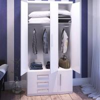 Guarda-roupa 3 Portas Com Sapateira 1307 Ilan Branco