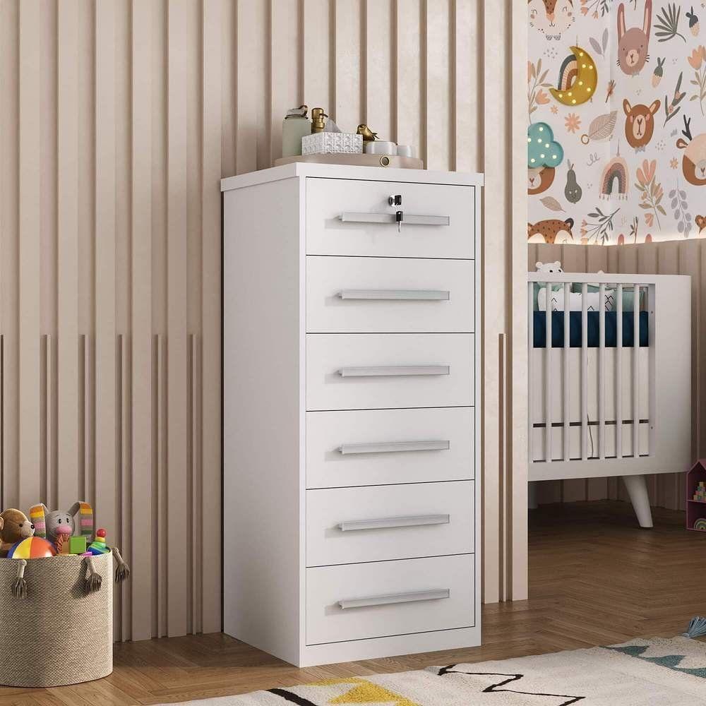 Cômoda 6 Gavetas Com Fechadura 1343 Ilan Branca - 1