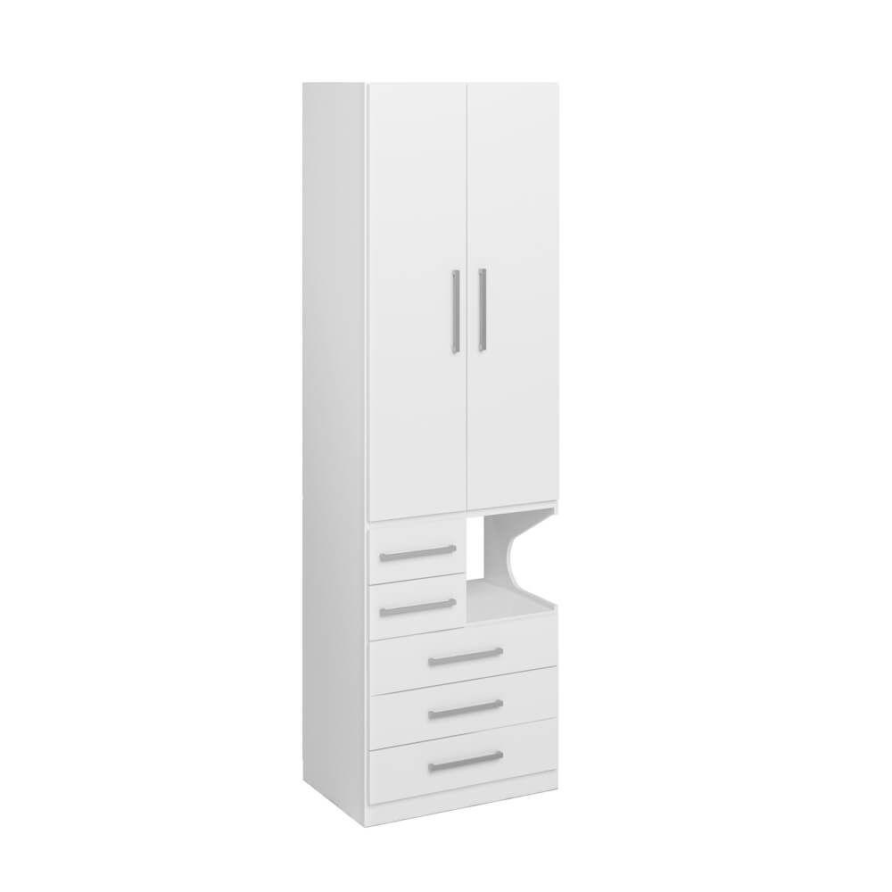 Guarda-roupa De 2 Portas Com Mesa De Cabeceira 1224 Esquerdo Branco - 1