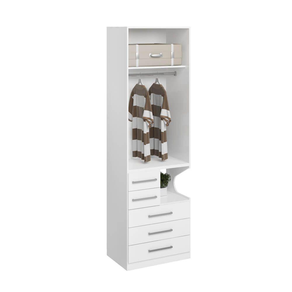 Guarda-roupa De 2 Portas Com Mesa De Cabeceira 1224 Esquerdo Branco - 6