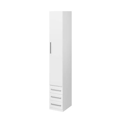 Guarda Roupa 1232 Direito 1 Porta Bater 3 Gavetas Branco Móveis Ilan