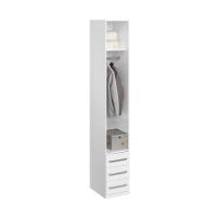 Guarda-roupa De 1 Porta Com 3 Gavetas 1232 Esquerdo Branco - 5