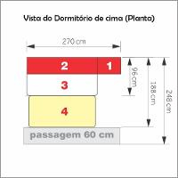Dormitório De Solteiro Transversal 1326 Direito Branco