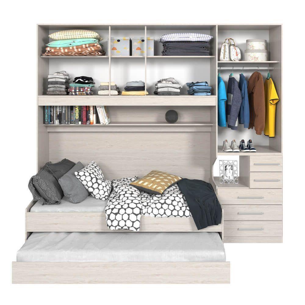 Dormitório De Solteiro Transversal 1326 Direito Carvalho Claro - 7