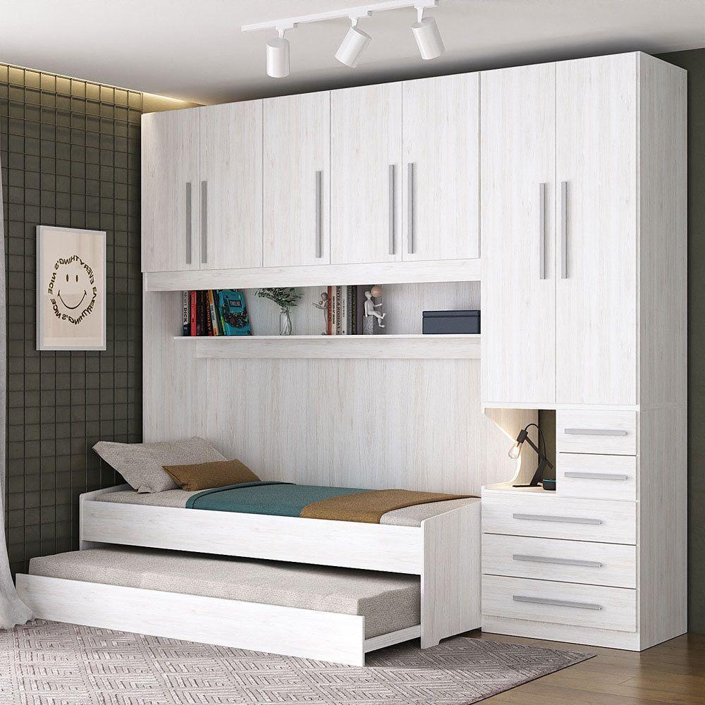 Dormitório De Solteiro Transversal 1326 Direito Carvalho Claro - 8