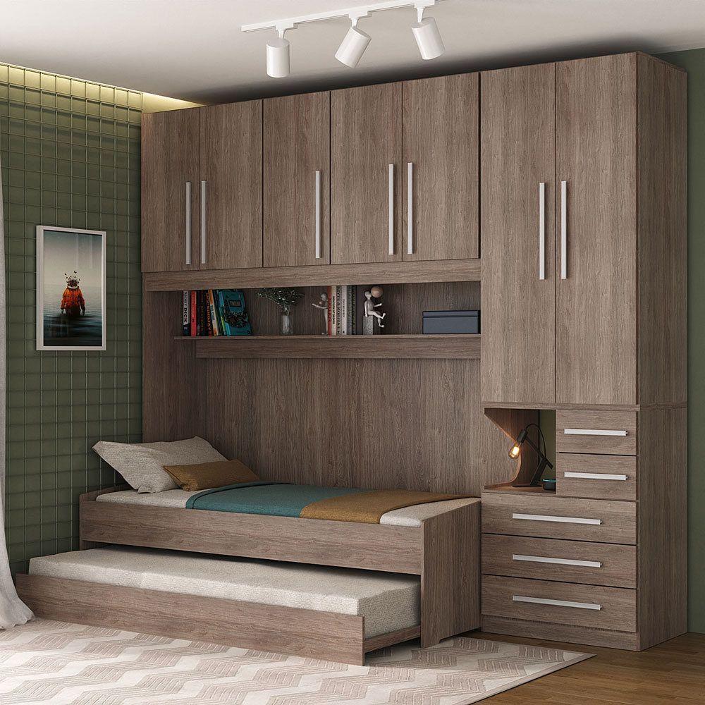Dormitório De Solteiro Transversal 1326 Direito Castanho - 7