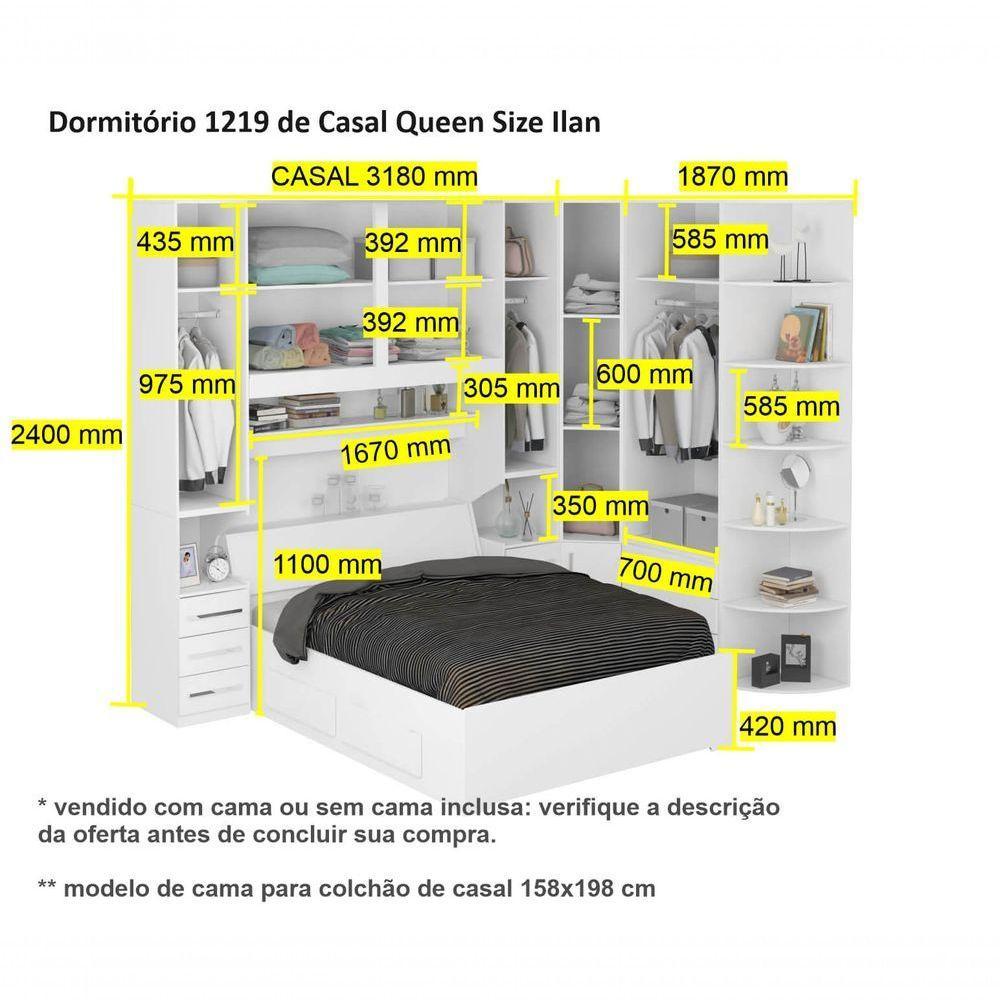 Dormitório Queen Size Sem Cama 1219s San Remo - 2