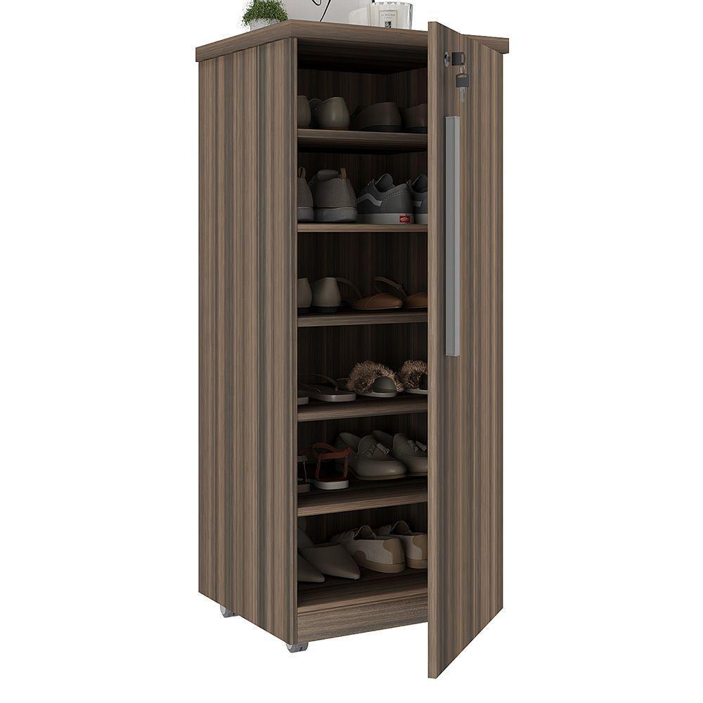 Sapateira 1 Porta Com Fechadura 5 Prateleiras 1421 Ilan San Remo - 2