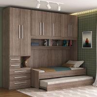 Dormitório De Solteiro Transversal 1326 Esquerdo Castanho - 1