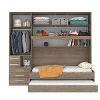 Dormitório De Solteiro Transversal 1326 Esquerdo Castanho - 3