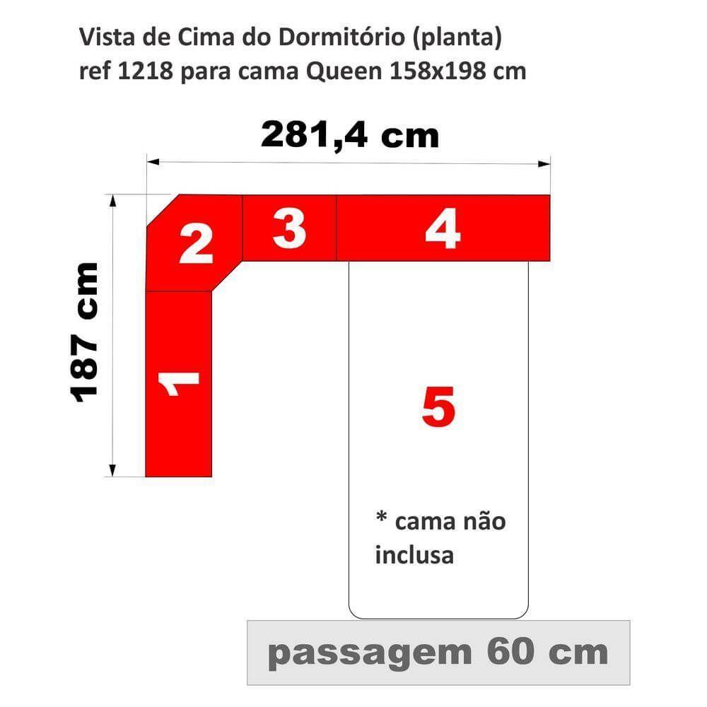 Dormitório Queen Size 1218 Esquerdo Carvalho Claro - 4