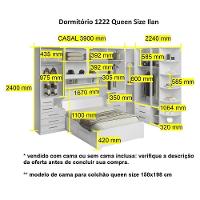 Dormitório Queen Size Completo 1222 Carvalho Claro - 9
