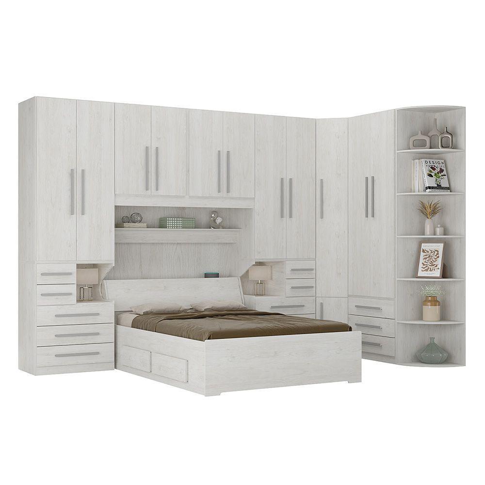 Dormitório Queen Size Sem Cama 1344s Carvalho Claro - 1