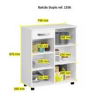 Balcão 2 Portas 1 Gaveta 1356 Ilan Branco - 2