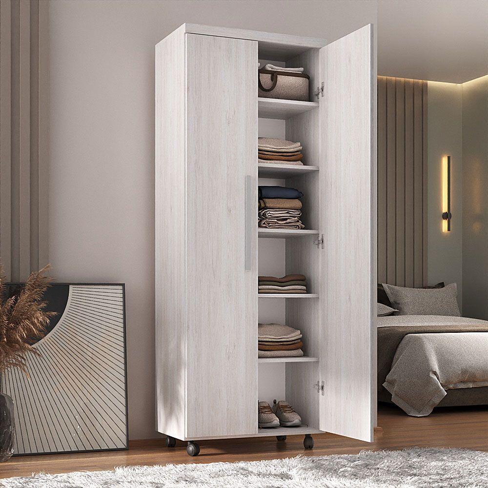 Armário Multiuso 2 Portas Com 5 Prateleiras 1305 Ilan Carvalho Claro - 2