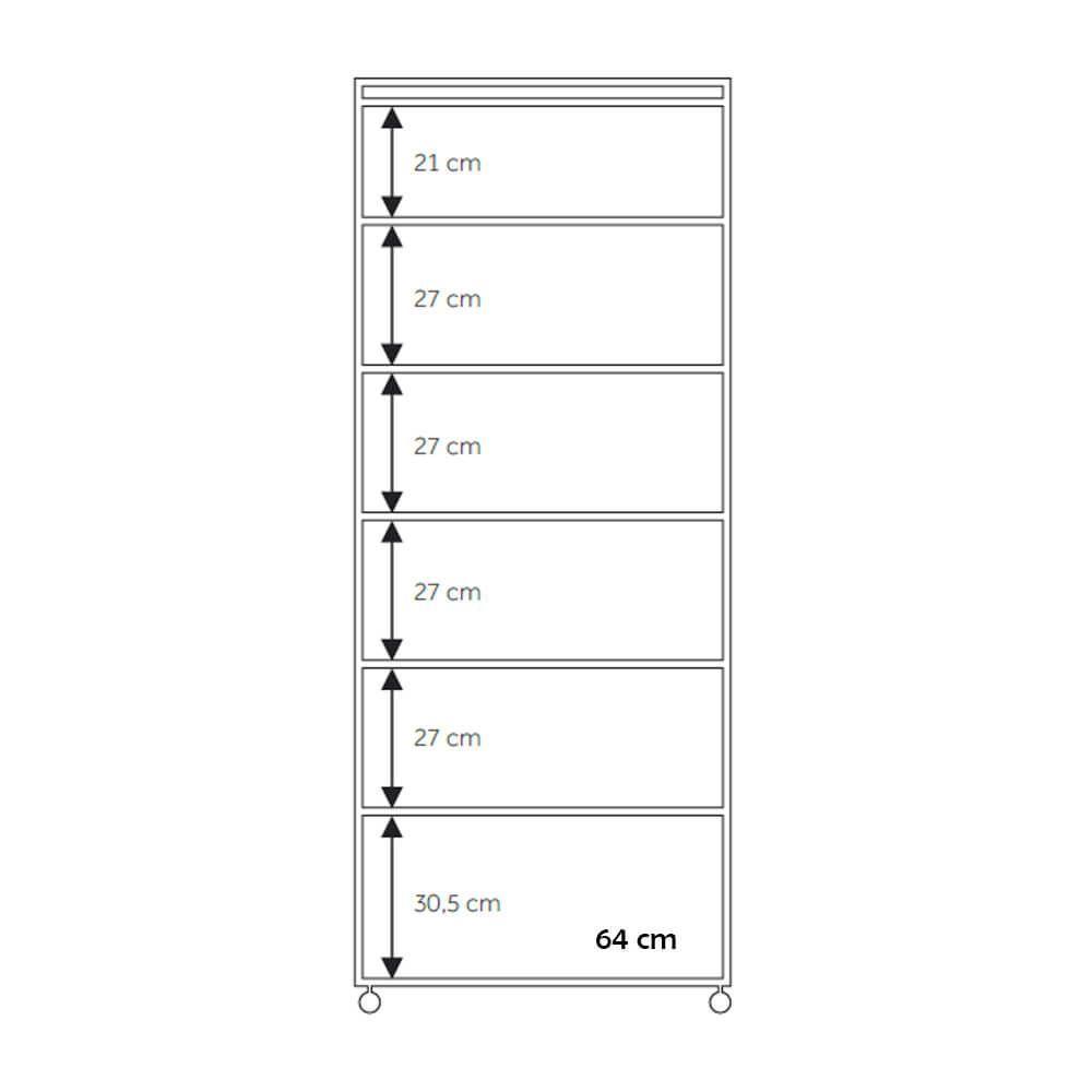 Armário Multiuso 2 Portas Com 5 Prateleiras 1305 Ilan Carvalho Claro - 5