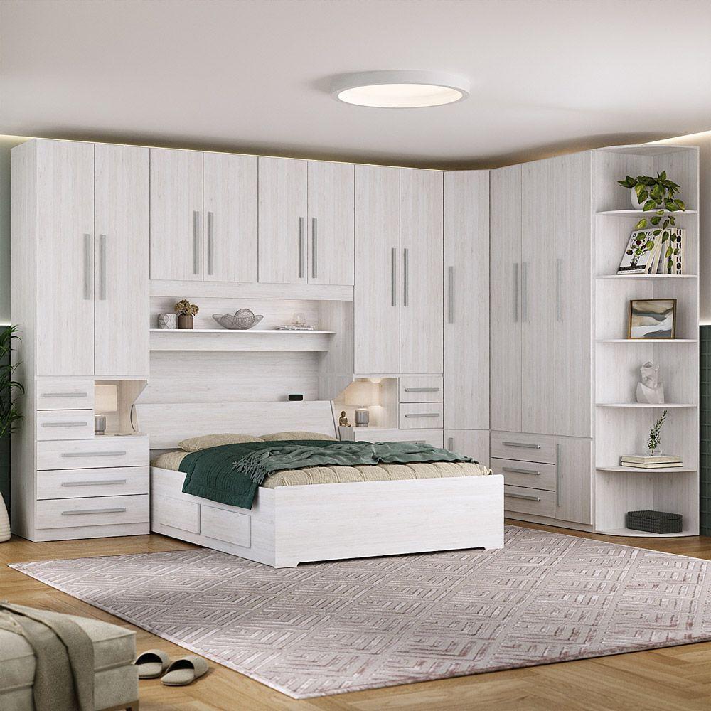 Dormitório Queen Size Sem Cama1222s Carvalho Claro - 1