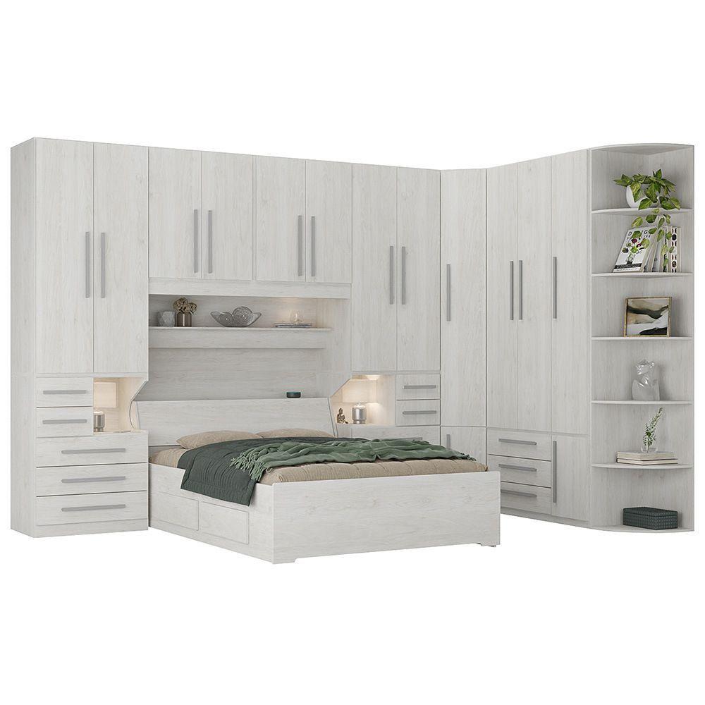 Dormitório Queen Size Sem Cama1222s Carvalho Claro - 3