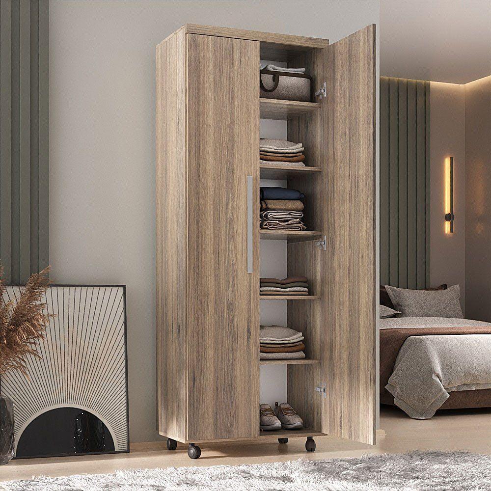 Armário Multiuso 2 Portas Com 5 Prateleiras 1305 Ilan Castanho - 2