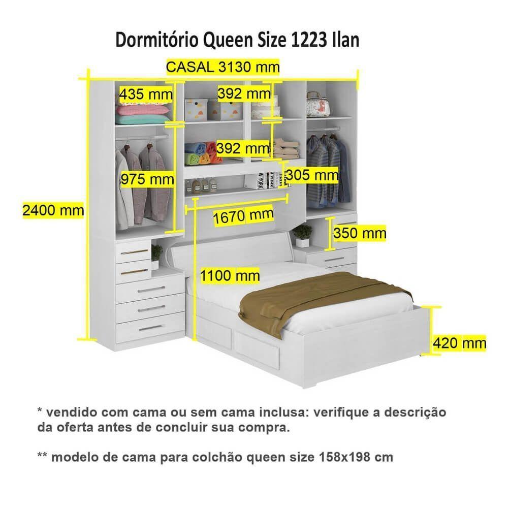 Dormitório Queen Size Completo 1223 Castanho - 6