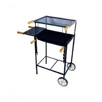 Kit Churrasqueira Ret Regulável Rodas Pedra Móvel Grelha M - 1