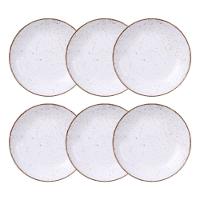 Jogo De Pratos Fundo 6 Peças Rústico 22 Cm Porcelana Decorada Tramontina - 1