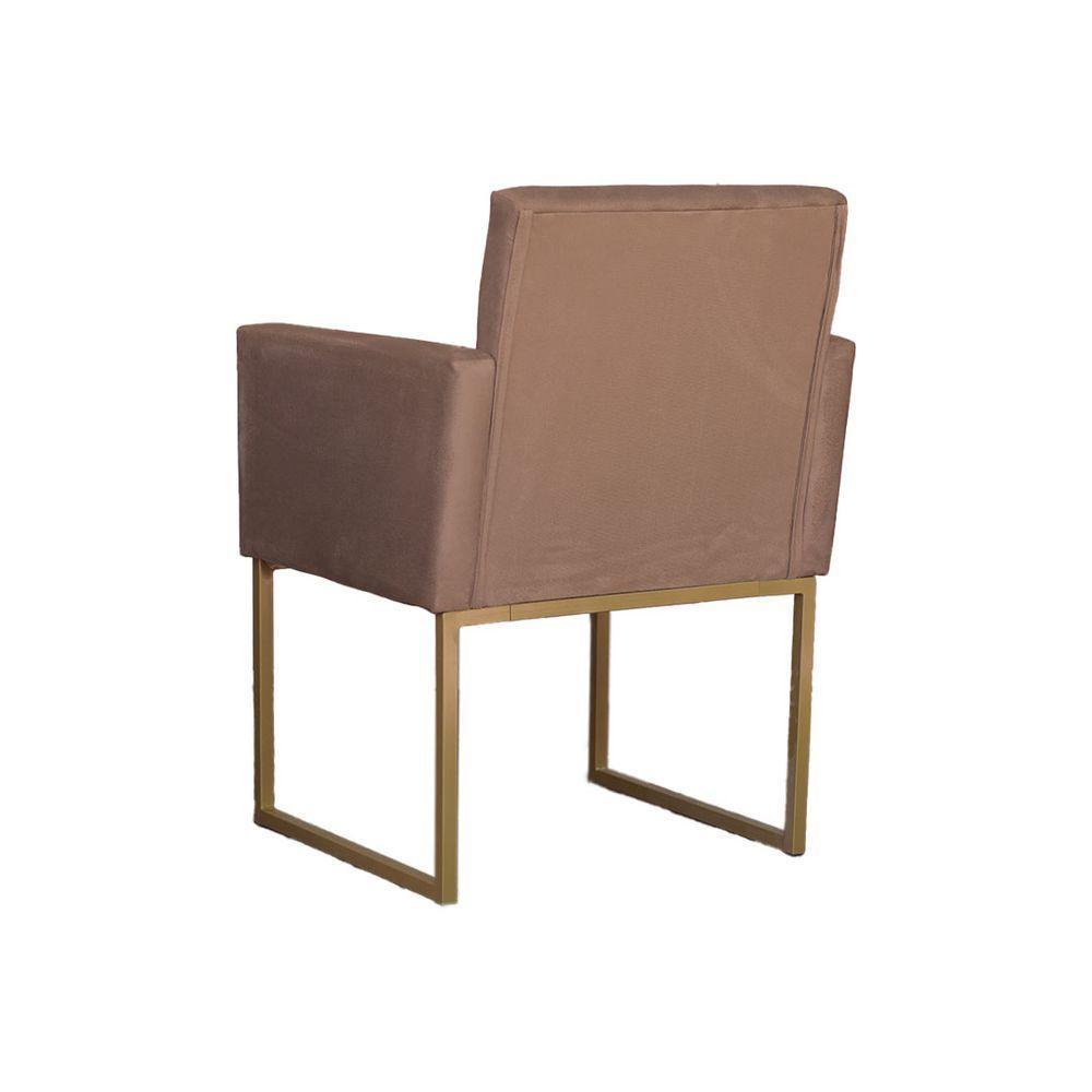 Conjunto 02 Poltronas Para Recepção E Sala Klara Suede Cappuccino - 2