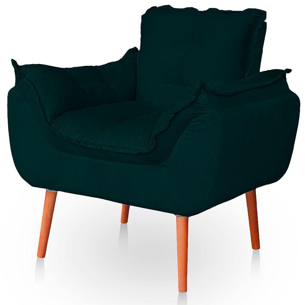 Kit 02 Poltronas Opala Para Sala Confortável Resistente Verde - 5