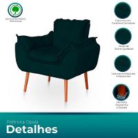 Kit 02 Poltronas Opala Para Sala Confortável Resistente Verde - 3