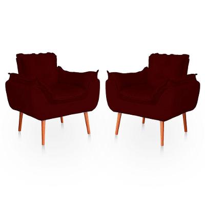 Kit 02 Poltronas Opala Para Sala Confortável Resistente Bordo