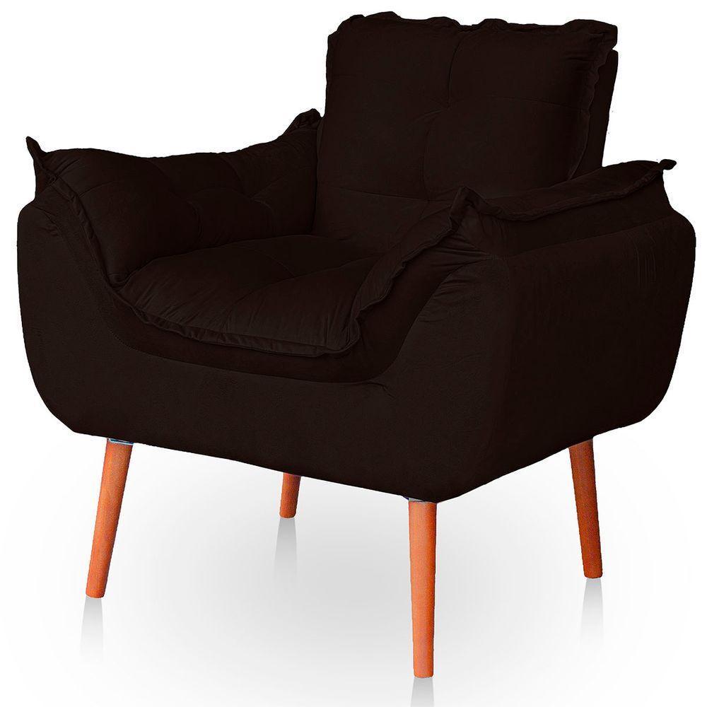 Kit 02 Poltronas Opala Para Sala Confortável Resistente Marrom - 5