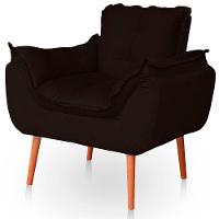Kit 02 Poltronas Opala Para Sala Confortável Resistente Marrom - 5