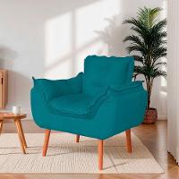 Kit 02 Poltronas Opala Para Sala Confortável Resistente Azul Turquesa - 2