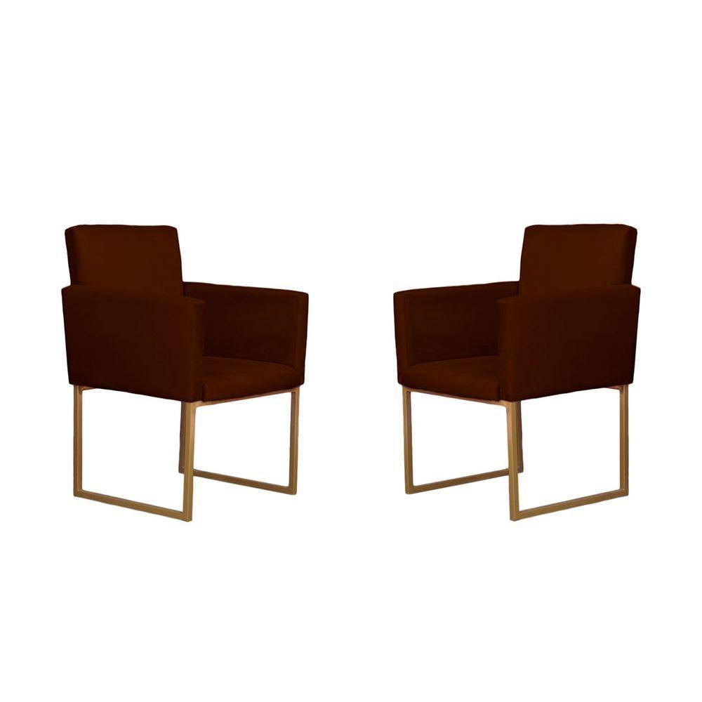 Conjunto 02 Poltronas Para Recepção E Sala Klara Suede Bordô - 1