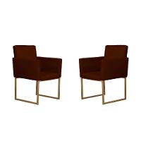 Conjunto 02 Poltronas Para Recepção E Sala Klara Suede Bordô - 1