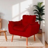 Kit 02 Poltronas Opala Para Sala Confortável Resistente Vermelho - 6