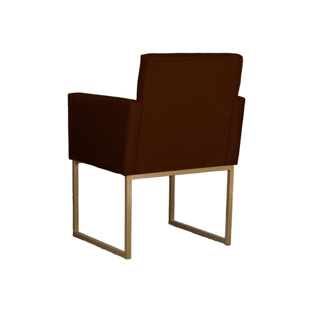 Conjunto 02 Poltronas Para Recepção E Sala Klara Suede Marrom - 2