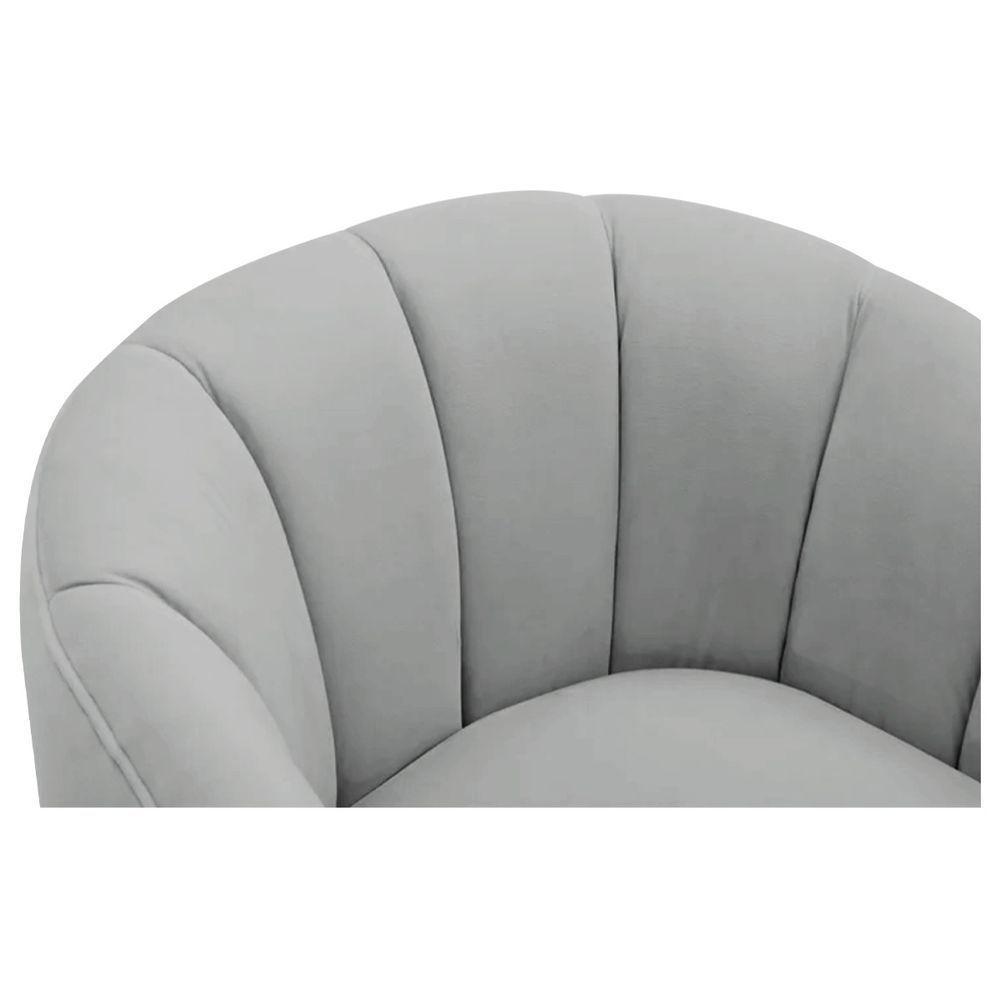 Kit 2 Poltronas De ativas Sala De Estar Mavie Base De Ferro Dourado Bouclé Móveis Cinza - 5