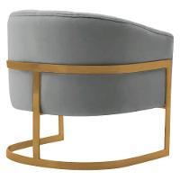 Kit 2 Poltronas De ativas Sala De Estar Mavie Base De Ferro Dourado Bouclé Móveis Cinza