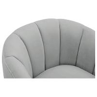 Kit 2 Poltronas De ativas Sala De Estar Mavie Base De Ferro Dourado Bouclé Móveis Cinza - 5