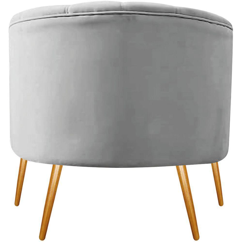 Kit 02 Poltronas Decorativas Senna Linho Cinza Claro - 3