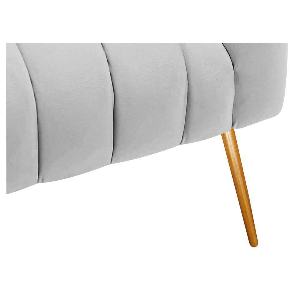 Kit 02 Poltronas Decorativas Senna Linho Cinza Claro - 6