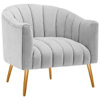 Kit 02 Poltronas Decorativas Senna Linho Cinza Claro - 5